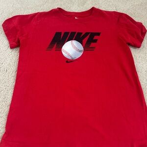 Nike Red Short Sleeve Tees Vibrant Athletic Wear